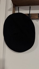 100% Wool Vintage Black Beret Boinas Elosegui Tolosa Fina Small Fit