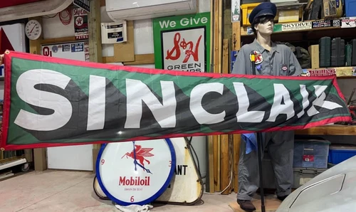 Sinclair Gasoline Banner – 2x9 Ft Vintage Style Flag | Retro Gas & Oil Sign |