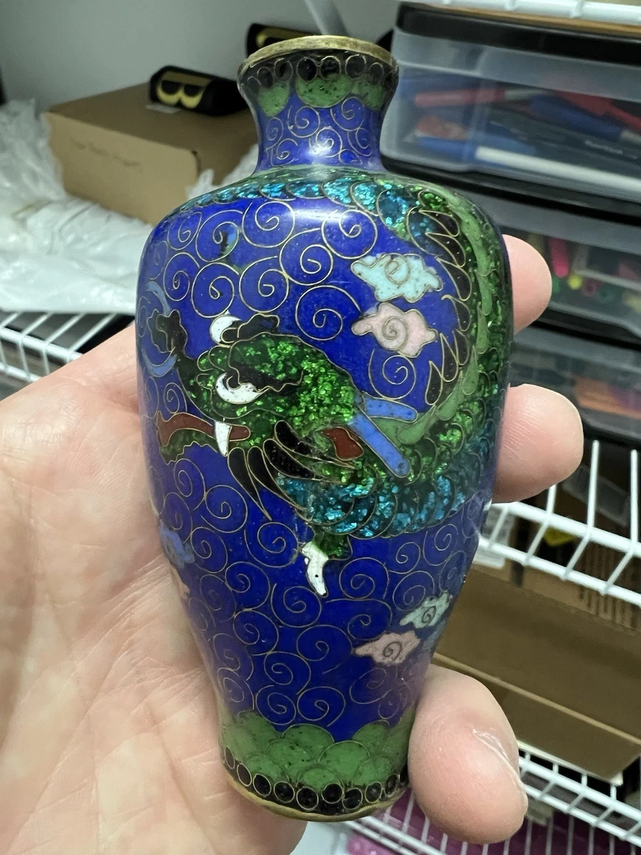 多色景泰蓝1900-1940 年日本花瓶| eBay