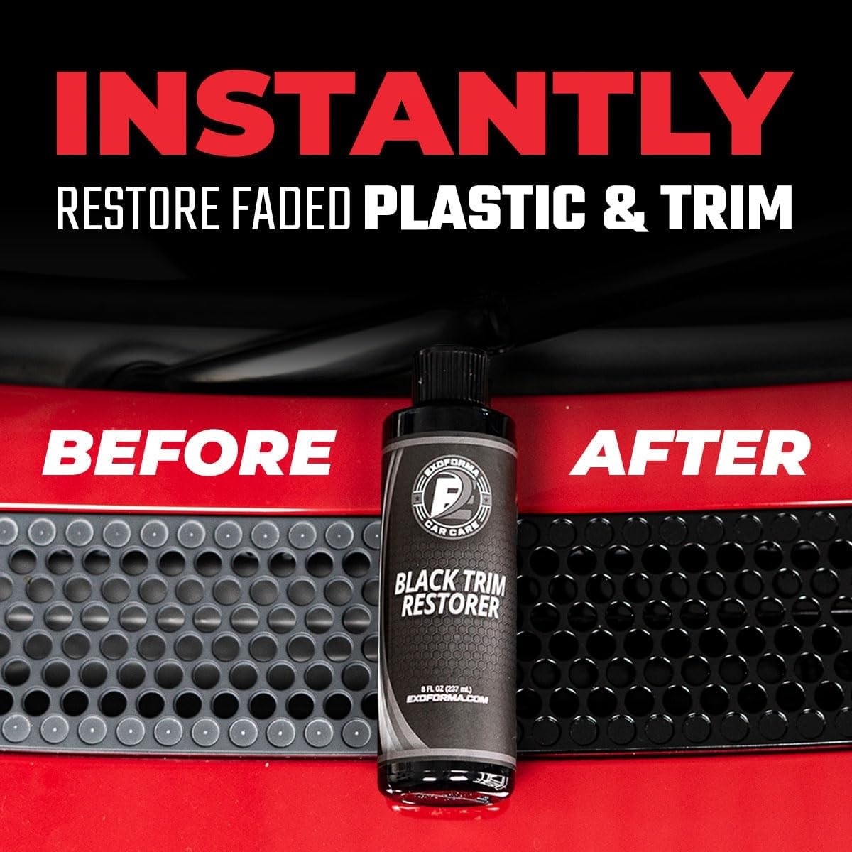 Black Trim Restorer - Unique Dye-Infused Formula Lasts 6+ Months - Restores Fact
