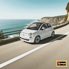 Fiat 500 Bburago 18-22106 White 1:24 Diecast Scale Model Car Genuine New