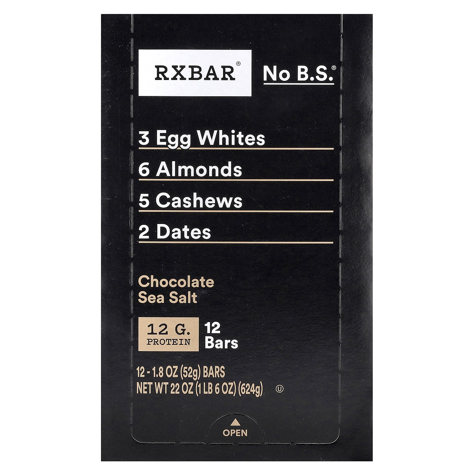 Протеи батончики RXBAR Шоколад Морская соль 12 батончиков по 183 унции 52 г каждый Полностью натуральные 7290₽