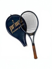 Prince Precision Graphite Tennis Racket Cover Vintage 4 5/8 Grip Leather Handle