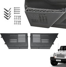 1 Pair Metal Front Door Storage Pockets for 2007-2018 Jeep US Flag Front Door