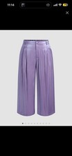 Cider Metallic Wide Leg Purple Trousers Curve UK 18