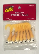 Arkie Rigged Twirl Tails Fishing Lures - Soft Plastic Jig - Bass & Panfish