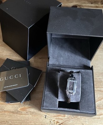 GUCCI Damenuhr 6800L - Braunen Lederarmband mit Box Swiss Made