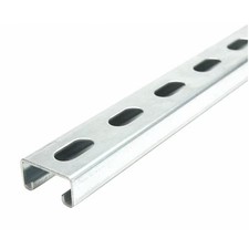 Single Channel Strut, Slotted, Steel, Galvanized, 9/16 In X 1-1/8 In Hole Size,