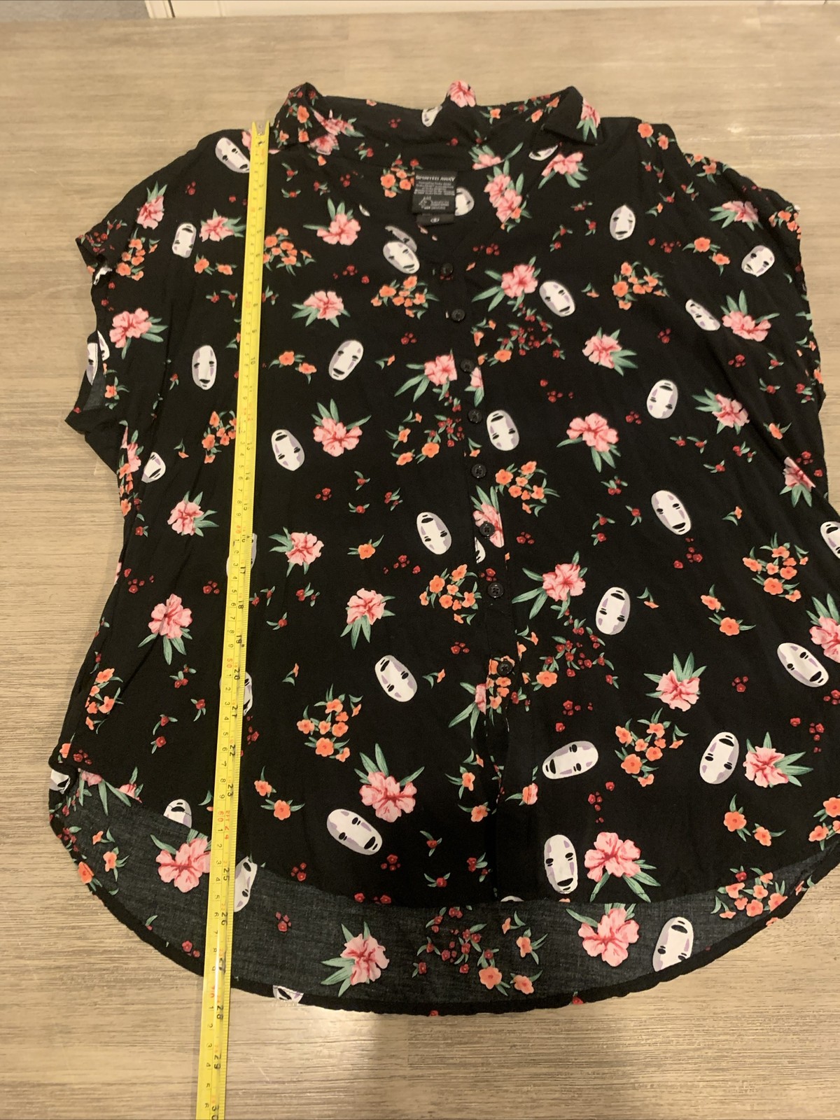 Torrid Her Universe SPIRITED AWAY Studio Ghibli Women's OX Black Floral Rayon