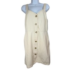Urban Outfitters BDG Denim Dress Women’s Large Cream Mini Button Front