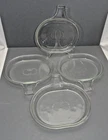 Set of 4 Vintage 600-B Clear Pyrex   Grab It Dish Snack Plates