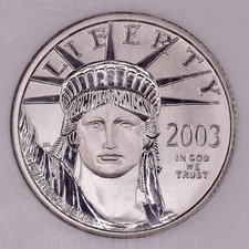 2003 $25 1/4 oz American Platinum Eagle NGC MS70 3392.88 per troy oz