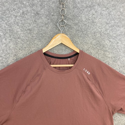 LSKD Shirt Mens M Medium Brown Short Sleeve Crew Stretch Fitness 53824 - Picture 3 of 9