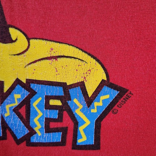 Camiseta vintage MICKEY MOUSE HOMBRE L ROJA WALT DISNEY DISNEYLAND HECHA EN EE. UU. AÑOS 90 - Imagen 3 de 9