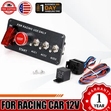 12V Toggle Racing Cars Ignition Switch Panel Engine Start Push Button LED Kit