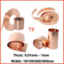 99.9 Pure Copper Sheet T2 Cu Metal Foil Panel Plate Strip Thickness 0.01mm-1mm