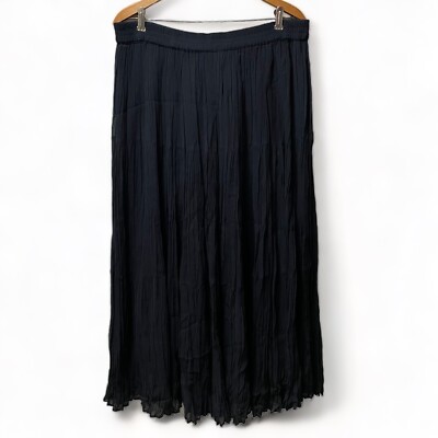 Gypsy Skirt Plus Size 2X Long Full Cotton Lined Rayon Sheer Black