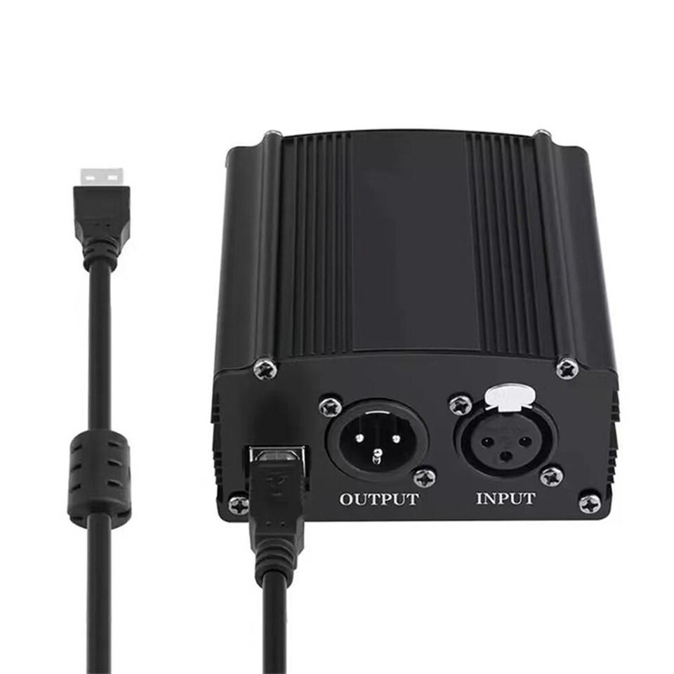 Préampli Microphone à Gain élevé 48V Phantom – Compatible SM7B, Sortie XLR, Boîtier Métal Noir