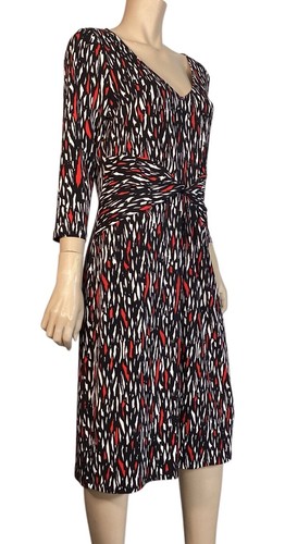 🌻JACQUI E SIZE M STRIPED PRINT TWISTED KNOTT MIDI DRESS BUSINESS CORPORATE - Picture 6 of 9