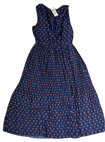 New With Tags Maison Jules Navy w/ Hearts Maxi Dress Tie Back Sz M Macys $79 - Picture 3 of 6