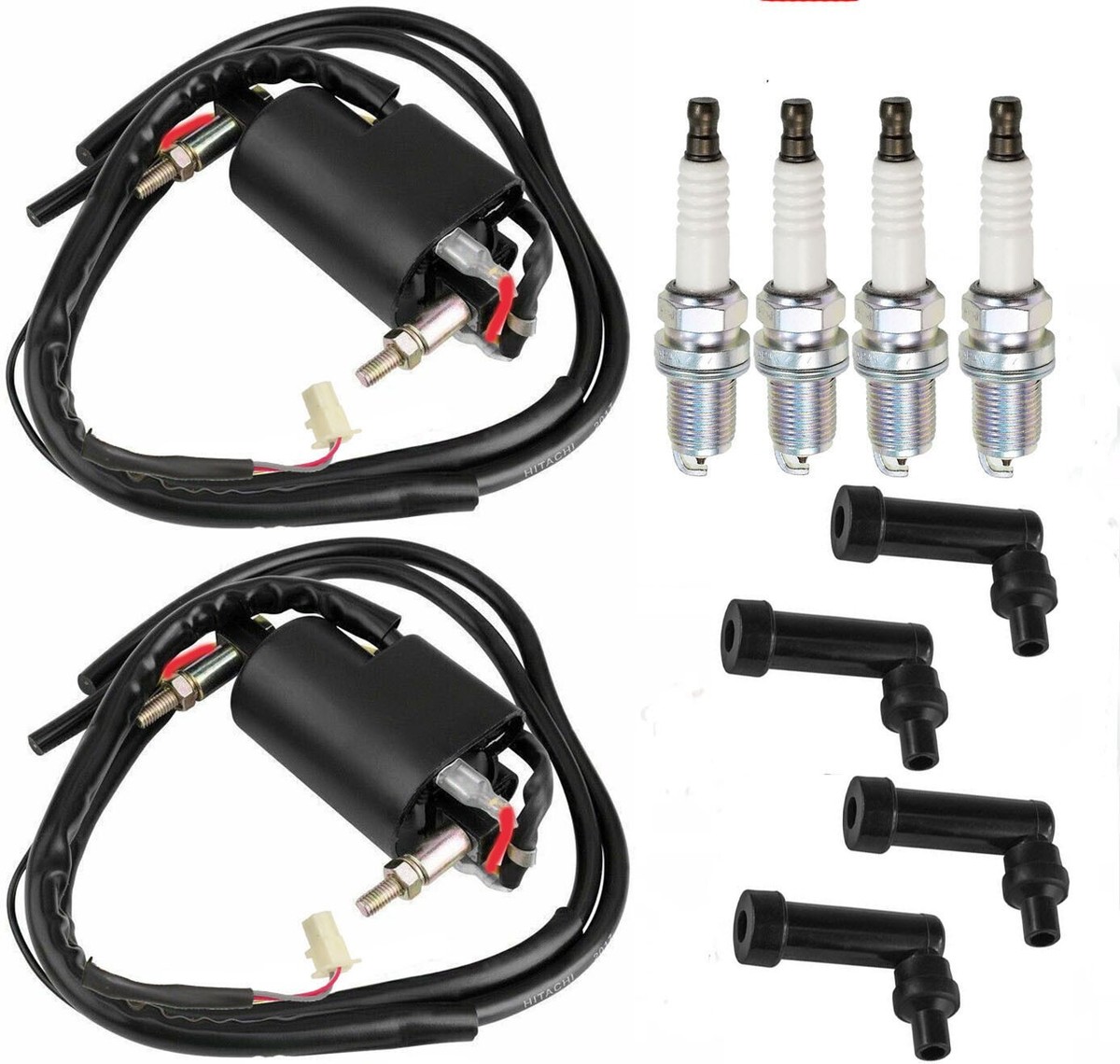 2x Ignition Coil + Spark Plug For Yamaha Radian 600 YX600 1986