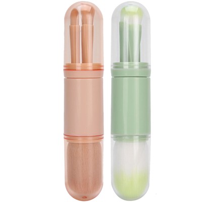 Make-up Pulverbürste Set Nagelstaubentferner einziehbar tragbar mit Deckelfaser B TPG