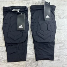 2 Black Adidas Techfit Climalite Sport Compression Padded Knee Sleeve Size LT