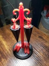 Vintage Umbrella Shoe Coat Rack Stand Plastic Salt And Pepper Shaker Set