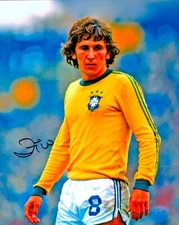 Zico Signed 10x8 Photo Brazil Flamengo Kashima Antlers Autograph + COA