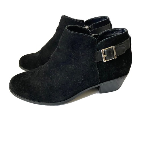 vionic black suede booties