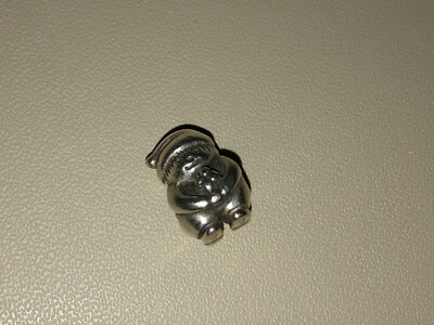 Selten Original Pandora 925 Silber Kobold hält ein 4 Blatt Kleeblatt Charm 