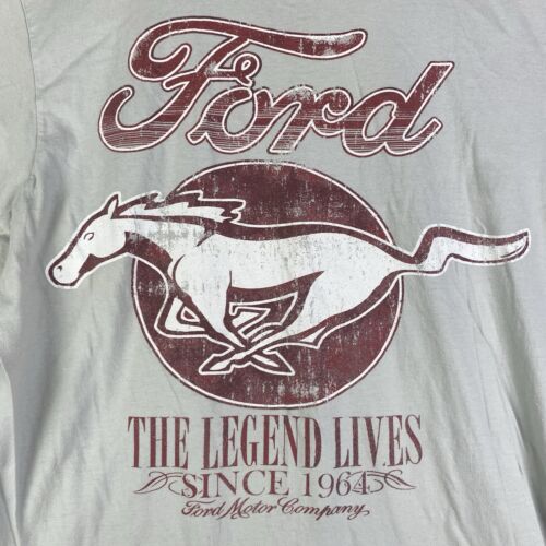 Ford Mustang The Legend Lives Since 1964 T-Shirt Women Size L Gray Tee - Picture 2 of 9