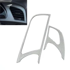 Real Carbon Fiber Silver Interior Dash Navigator Trim Cover Fits 08-17 A5 S5 RS5
