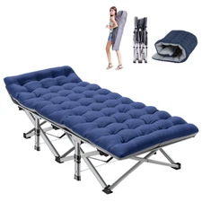 H&ZT Folding Camping Bed Military 28" Extra Wide Cot W/Carry Bag & Mattress