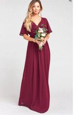 Show Me Your Mumu Emily Empire Merlot Maxi Dress Size X-Small XS $188