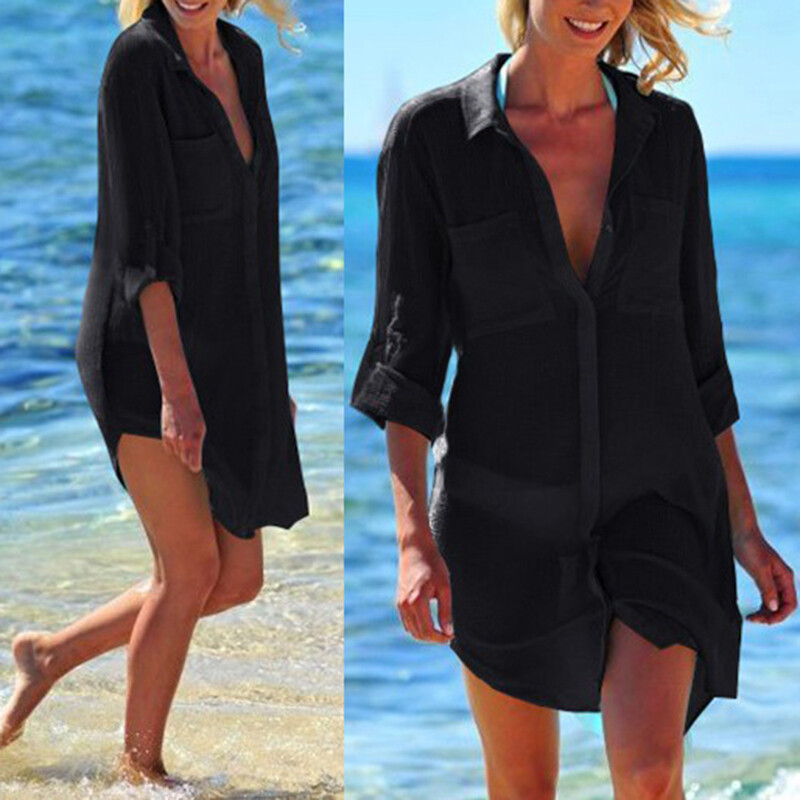 Women's Summer Swimwear Beachwear Bikini Beach Cover Up Short Dress