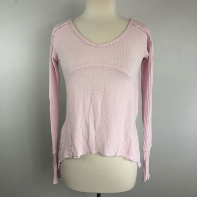 Women's Long Sleeve Waffle Knit Sleep Shirt - Grayson Threads Pink Small 