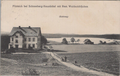 Postcard, postcard, felt pond near Schneeberg Neustädtel (N)50794