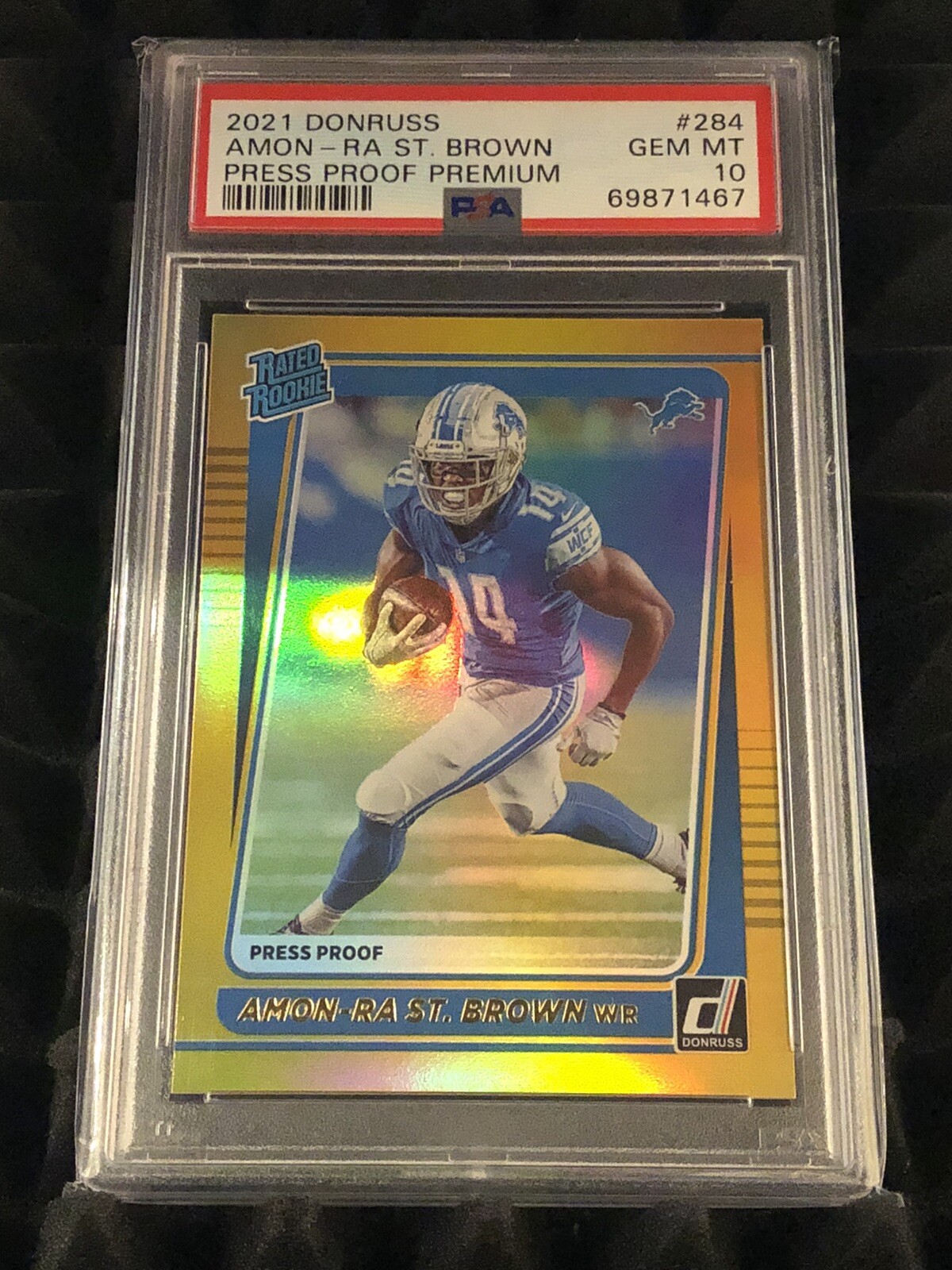 2021 Donruss — Press Proof Premium — #284 — Amon-Ra St. Brown RC — PSA 10