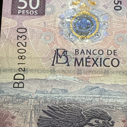 50 Pesos Set of 2, $1, $2, $5, $10 Pesos Coins, The Paper Money Is Purple - Picture 10 of 14