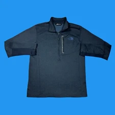 The North Face Men's Medium Soft Shell  1/4 Zip Pullover Blue Preformance Jacket