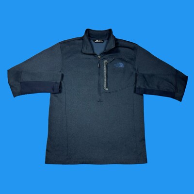 The North Face Men's Medium Soft Shell  1/4 Zip Pullover Blue Preformance Jacket