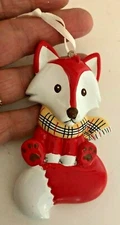 New POLAR X Red FOX Shape XMAS Ornament PERSONALIZE W SHARPIE PEN Plaid Scarf