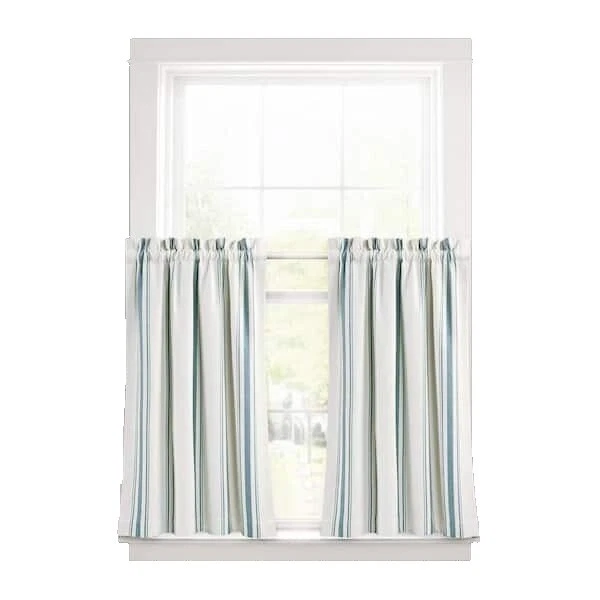 Cortinas de Ventana a rayas de algodón