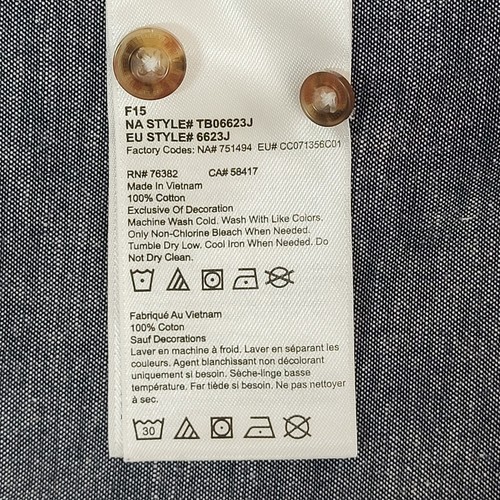 Camisa informal Timberland azul ajustada manga larga Reino Unido para hombre talla M K546 - Imagen 6 de 7