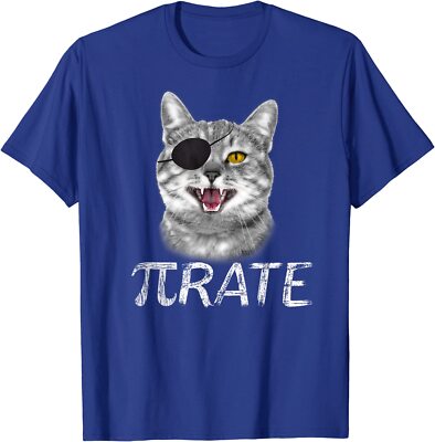 Funny Pi Day Math Science Cat Pirate Unisex T-Shirt