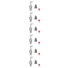 6x NGK 7639 Zündkerze für VW Golf II 19E 1G1 Renault Clio I 5/357 B/C57 Audi 100