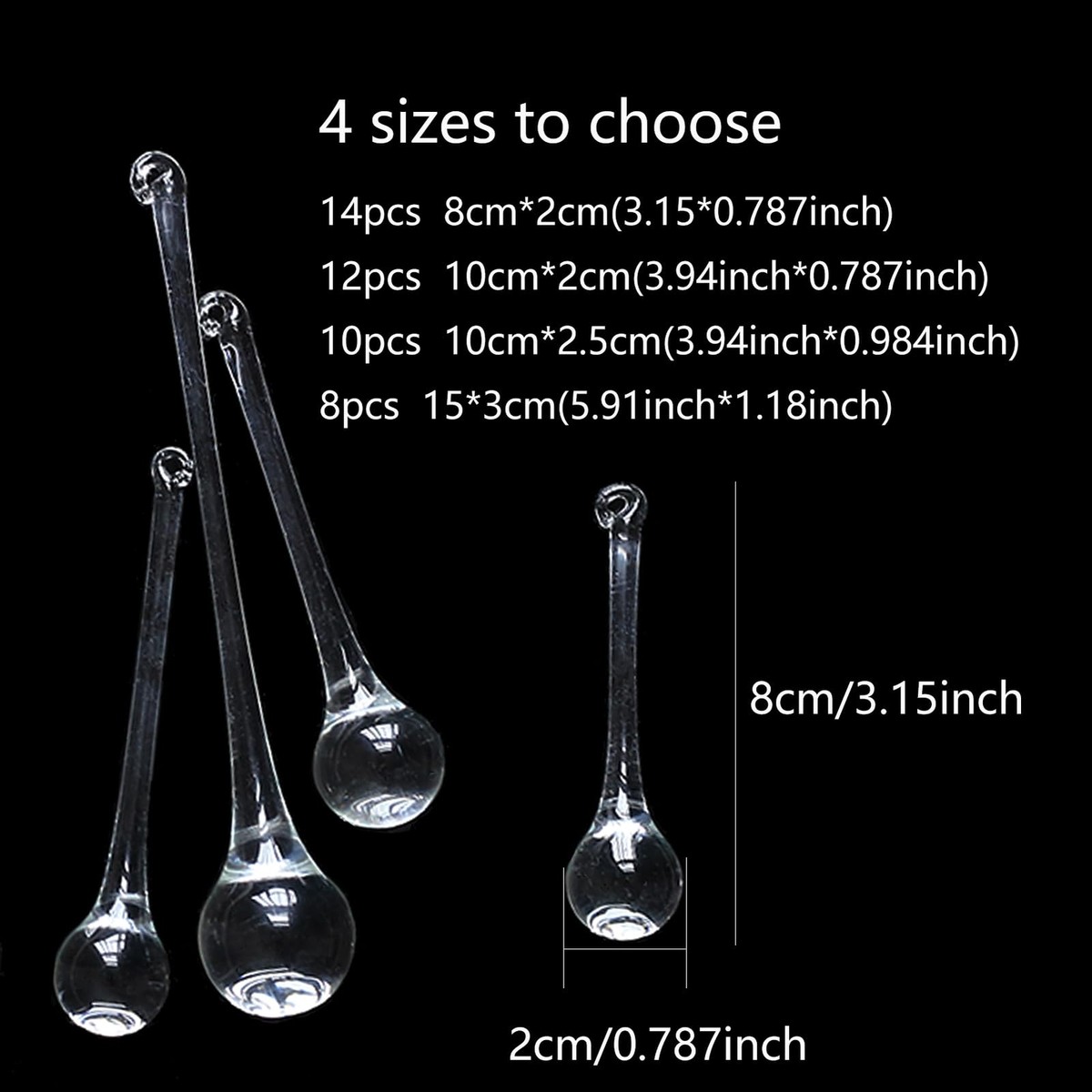 Lot De 12 Pendentifs Décorations Noël En Verre - Forme Goutte De Glace, Style élégant