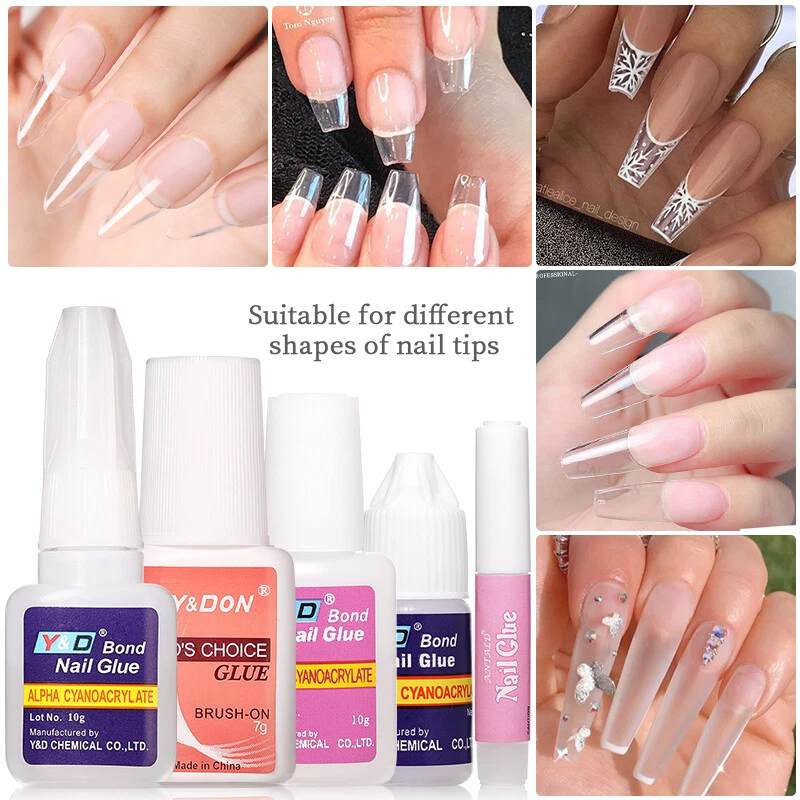 10Pcs 10g Nail Glue Fast Drying False Nail Tips Nail Rhinestone Gel Adhesive