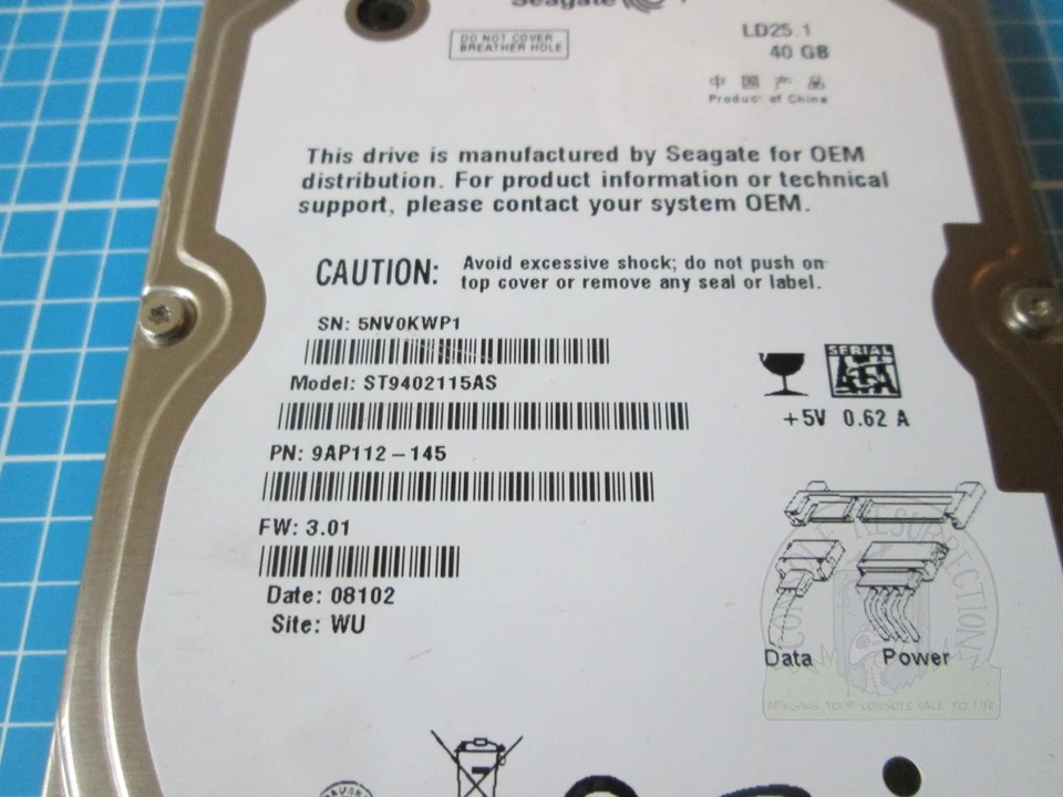 Seagate ST9402115AS 40GB 5400RPM SATA 2.5" HDD Disco duro - Sony PS3, Xbox 360 Foto 3 de 3